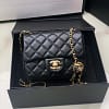 Chanel Women Mini Flap Bag Calfskin Gold-Tone Metal Ball Black