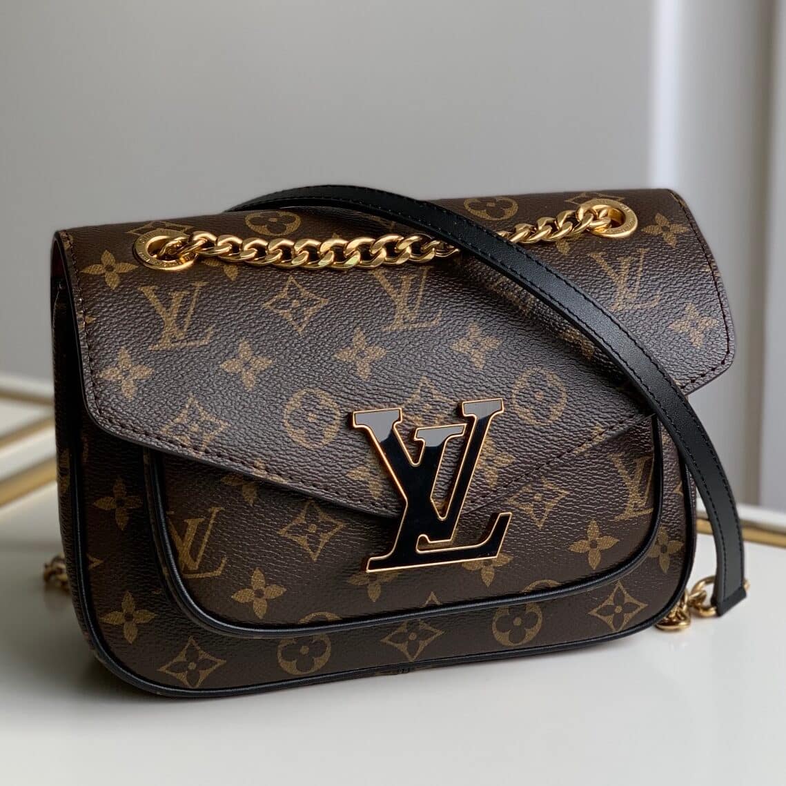 Louis Vuitton Brown Monogram Coated Canvas Passy Gold Hardware